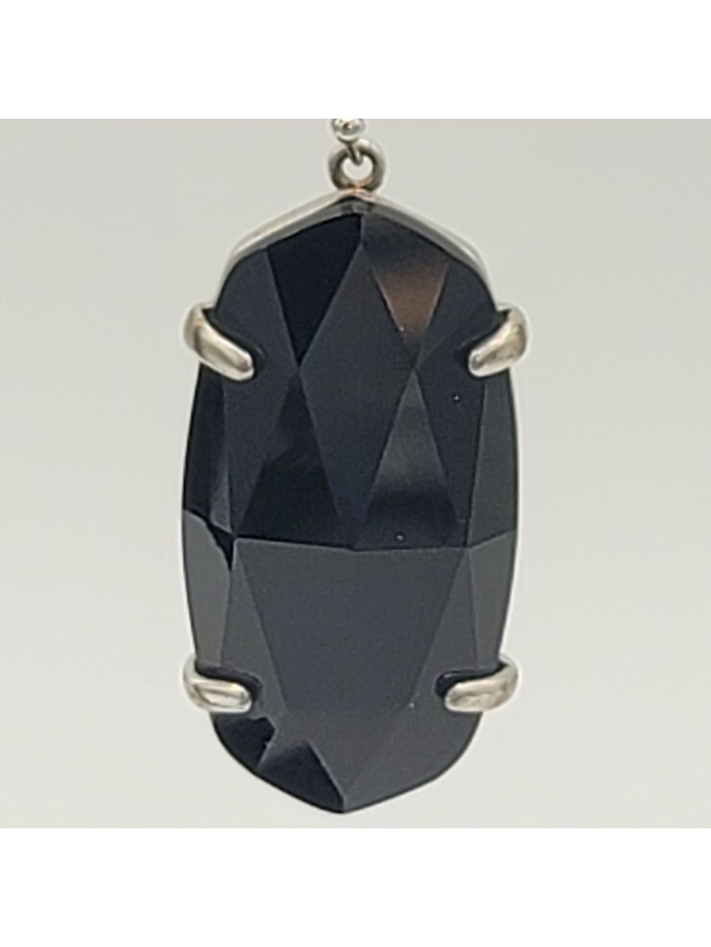 Kendra Scott Esme Earrings Black Silver Tone #860 - Picture 8 of 9